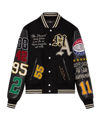 Amiri Varsity Patch Jacket In Black