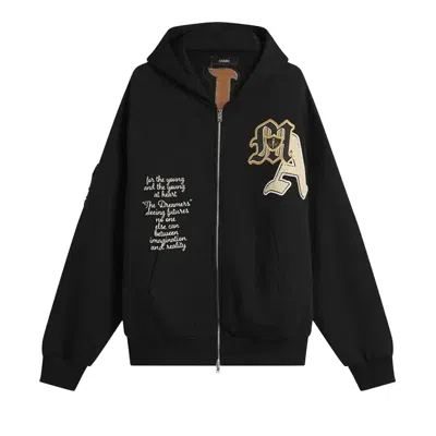 Pre-owned Amiri Varsity Patch Zip Hoodie 'black' | Men's Size L