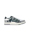 Amiri Varsity Skel Top Low Sneakers In Grey Leather In Multi