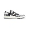 Amiri Varsity Skel Top Low Sneakers In Grey Leather