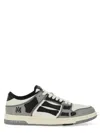 Amiri Varsity Skel Top Low Sneakers In Grey Leather In Black