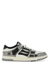 Amiri Varsity Skel Top Low Sneakers In Grey Leather In Black