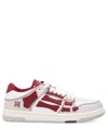 Amiri Varsity Skel Top Low Sneakers Deep Red In White
