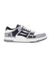 Amiri Varsity Skel Top Low Sneakers In Grey Leather