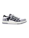 Amiri Varsity Skel Top Low Sneakers In Grey Leather