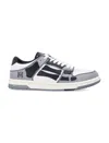 Amiri Varsity Skel Top Low Sneakers In Grey Leather In Black