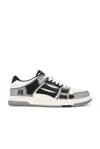 Amiri Varsity Skel Top Low Sneakers In Grey Leather In Black
