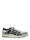 Amiri Varsity Skel Top Low Sneakers In Grey Leather