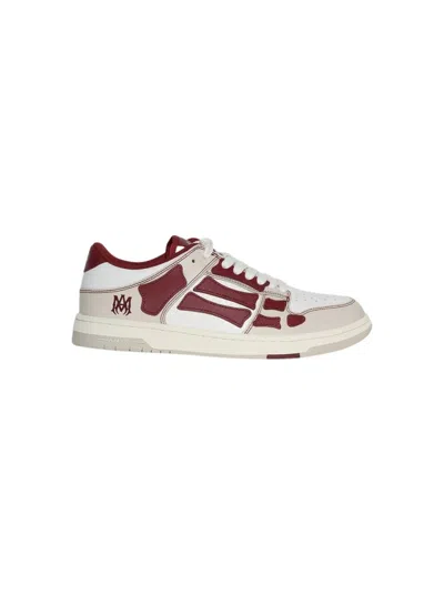 Amiri Varsity Skel Top Low Sneakers Deep Red In Burgundy