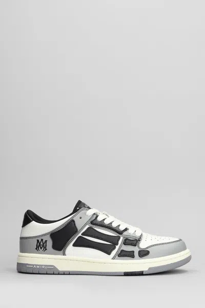 Amiri Varsity Skel Top Low Sneakers In Grey Leather In Multicolor