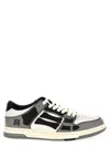 Amiri Varsity Skel Top Low Sneakers In Grey Leather In Multicolor