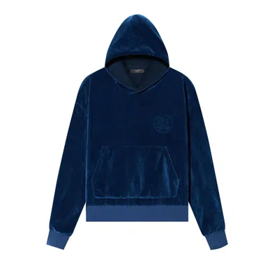 Pre-owned Amiri Velour Hoodie 'blue' | Men's Size Xs