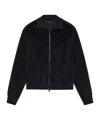 Amiri Velour Zip-up Jacket In Black