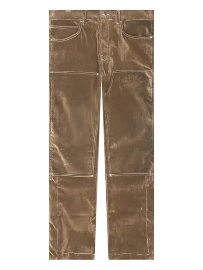 Amiri Velvet Cargo Pants In Brown
