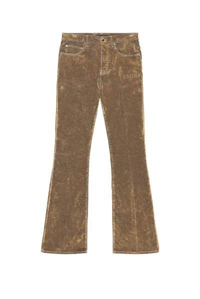 Amiri Velvet Flare Jean In Brown