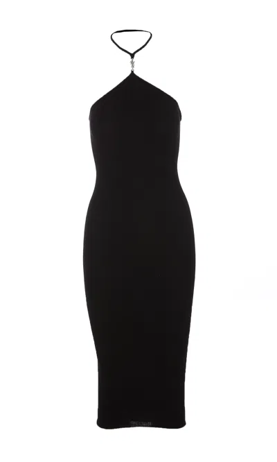 Amiri Vertical  Midi Dress In Black