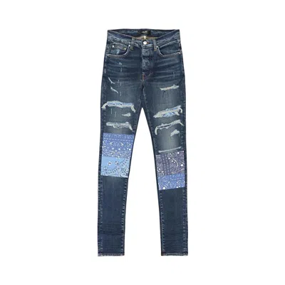 Pre-owned Amiri Vintage Bandana Artpatch Jean 'deep Classic' In Blue