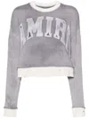 Amiri Vintage Cashmere Cropped Jumper In Grey