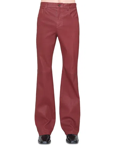 Amiri Vintage Cut Leather Pants In Red