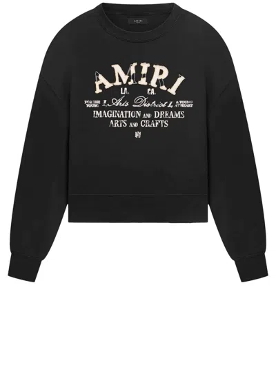 Amiri Vintage-inspired Distressed Cotton Sweatshirt In Black