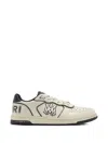 Amiri Newport White Sneakers Low Top With Logo Patch On The Side And Contrasting Heel With Leather Logo Le In Neutral