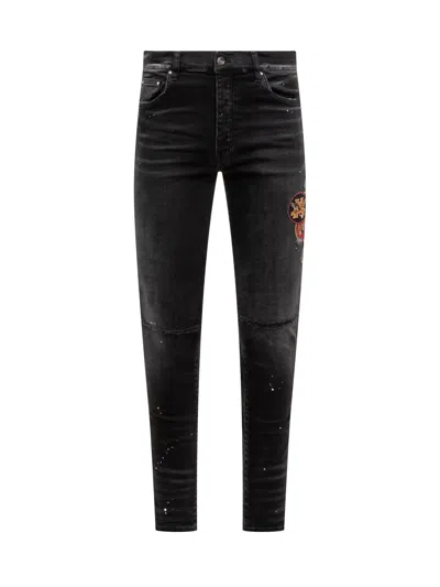 Amiri Vintage Patch Skinny Jeans In Black