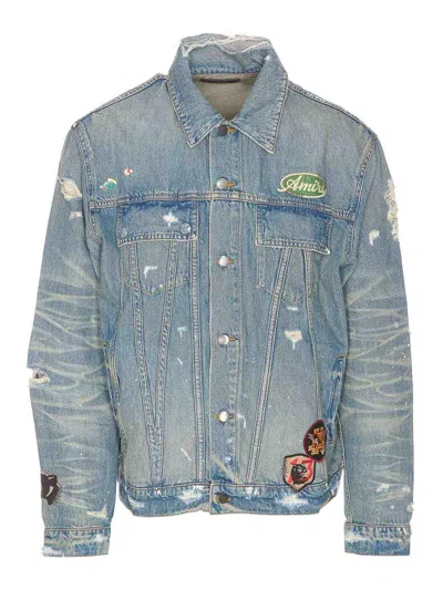 Amiri Vintage Pegasus Trucker Jacket In Blue