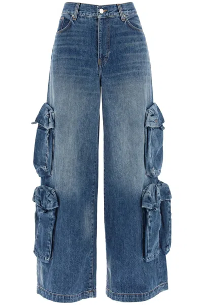 Amiri Vintage Washed Women's Baggy Cargo Jeans In Blue