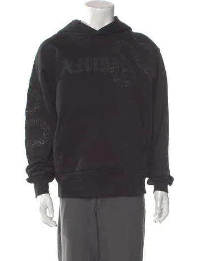 Pre-owned Amiri Virgin Wool Graphic Print Hoodie In Black