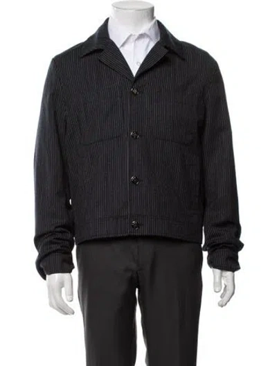 Pre-owned Amiri Virgin Wool Striped Jacket In Blue