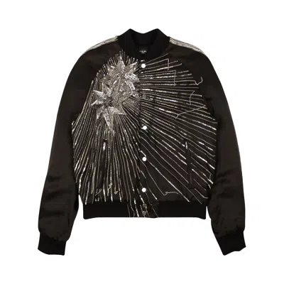 Pre-owned Amiri Viscose Beaded Star Design Bomber Jacket 'black' | Men's Size 50