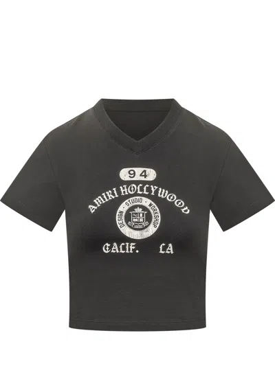 Amiri V-neck Baby Tee In Black