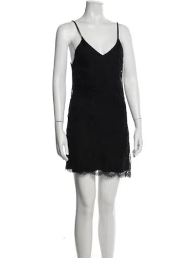 Pre-owned Amiri V-neck Mini Dress In Black