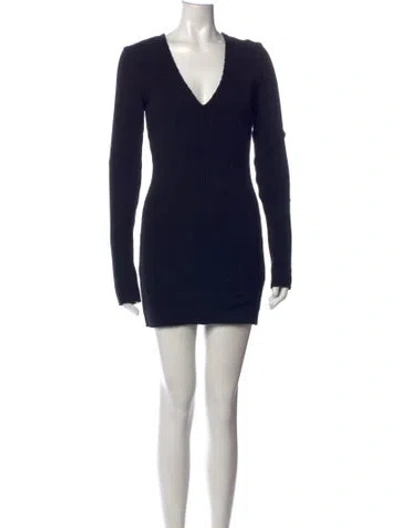 Pre-owned Amiri V-neck Mini Dress W/ Tags In Blue