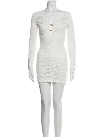 Pre-owned Amiri V-neck Mini Dress W/ Tags In White