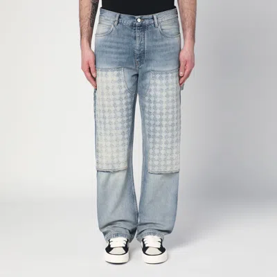 Amiri Washed Jeans With Decorative Panel In Light Blue