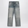 Amiri Washed Jeans With Decorative Panel In Light Blue
