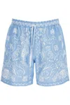 Amiri Men's Watercolor Bermuda Bandana Shorts In Blue