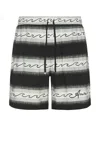Amiri Wave Baja Striped Shorts In Black