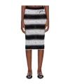 Amiri Wave Baja Striped Midi Skirt In Black