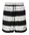 Amiri Wave Baja Striped Shorts In Black