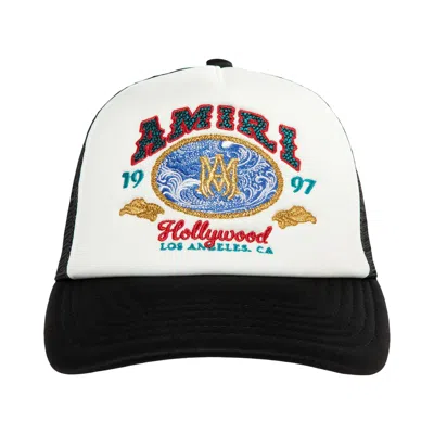 Pre-owned Amiri Wave Foam Trucker Hat | Black | Men's Size Onesize