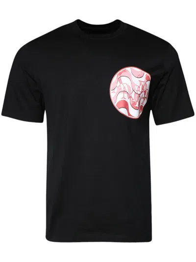 Amiri Wave-print Cotton T-shirt In Black