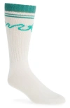 Amiri Wave Stripe Socks In Sea Blue/white