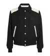 Amiri Varsity Jacket With Embroidered Logo And Contrasting Panels In Black
