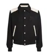 Amiri Tailored Wool And Leather Jacket With Zippered Pockets In Black