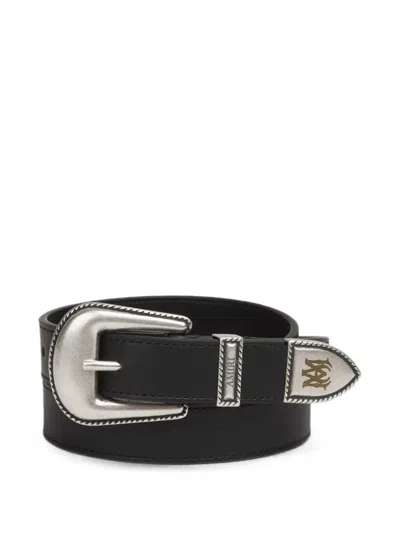 Amiri Western Logo-plaque Belt In Black