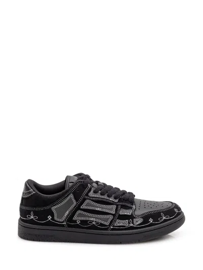 Amiri Western Skeleton Low-top Leather Sneakers In Animal Print