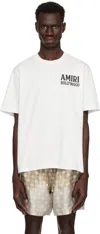 Amiri Jazz Wolf White Crewneck T-shirt With Logo Lettering On The Front And Maxi Print On The Rear In Cott In Ivory