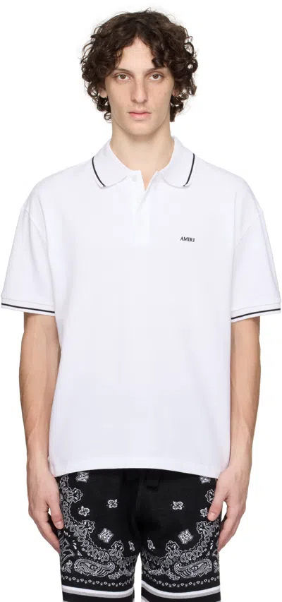 Amiri Cotton Polo Shirt In White